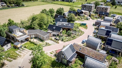 In dit woonwijkje staan slechts 27 tiny houses en woont een hechte gemeenschap: ‘Met leuke buren is privacy minder belangrijk’