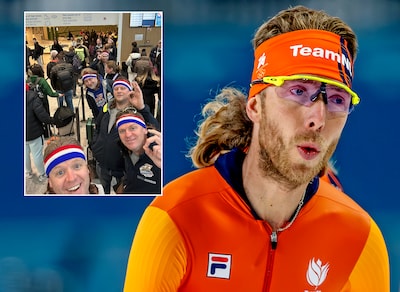 ‘Matties’ van Jorrit Bergsma stelen de show in Milaan: ‘Als hij goud wint, kunnen ze niet om ons heen, toch?’