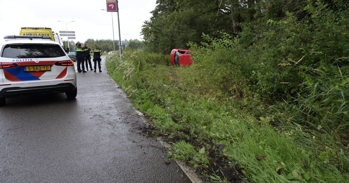 Rode auto raakt van weg en belandt in bosjes | Regio | De Gelderlander.nl