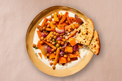 Wat Eten We Vandaag: Pompoenbowl met kikkererwten en naan