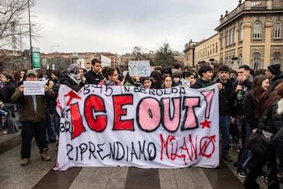 Protest in Milaan tegen aanwezigheid ICE bij Olympische Spelen