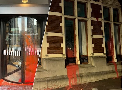 Dit is hoe de pro-Palestina-actievoerders met hamers ramen van Universiteit Utrecht aan diggelen sla