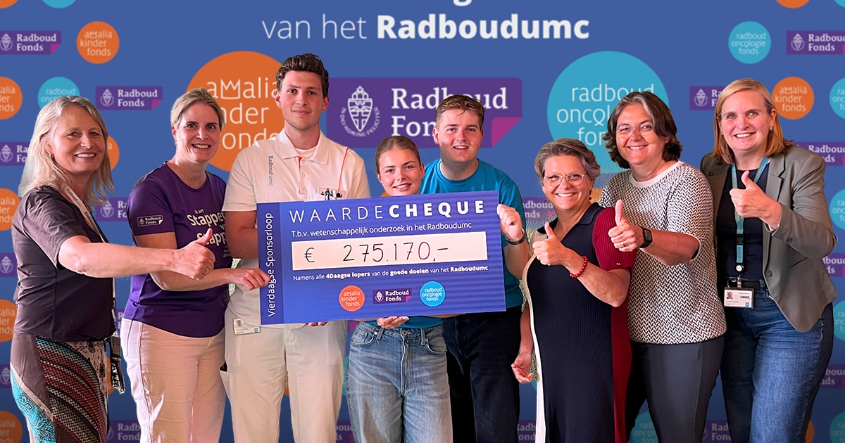 Vierdaagselopers halen ruim 275.000 euro op voor Radboudumc Nijmegen