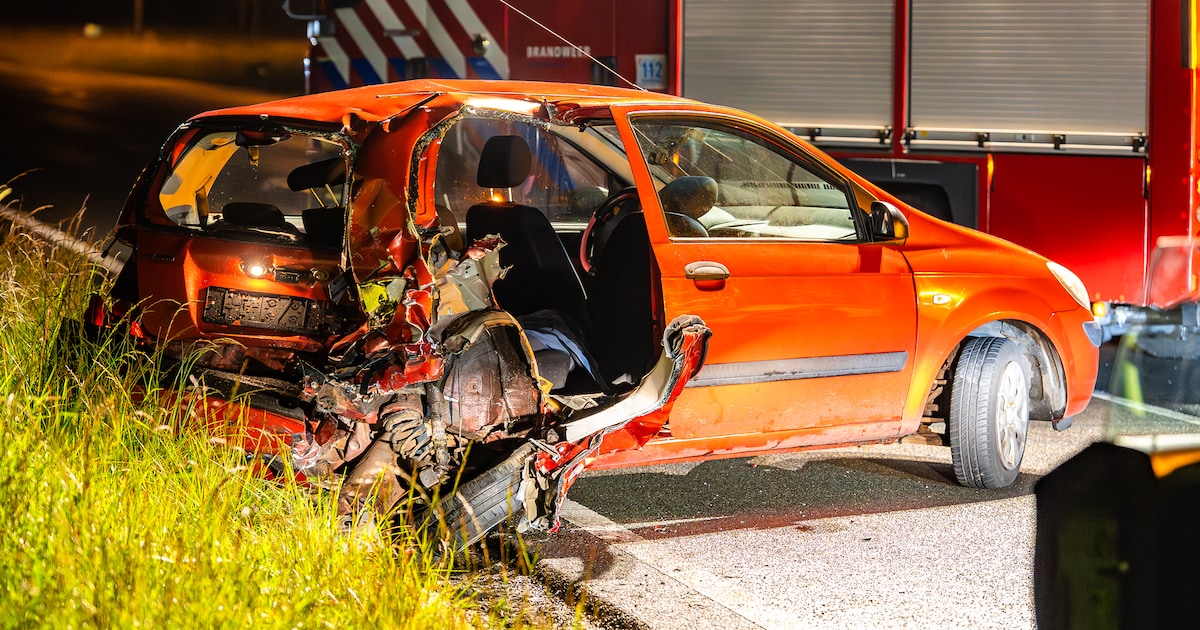 Bestelbus botst op stilstaande auto op A325, bestuurder bekneld