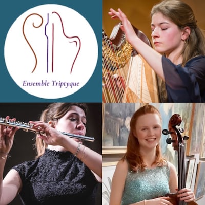 Concert met fluit, harp en cello in Veenendaal