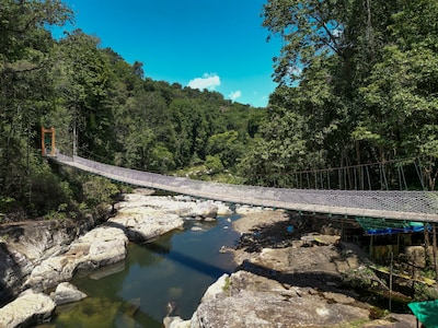 Vlak na vakantiefoto storten twee Oostenrijkers met hangbrug 20 meter naar beneden in Indonesië