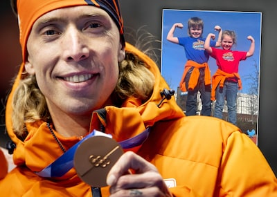 Dankzij Brent (7) en Barbara (5) beleeft papa Jorrit Bergsma een dag om nooit te vergeten: ‘Dit is het echte geluk’