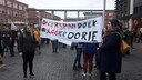 Protesterende leraren met zelfgemaakte spandoeken in Den Bosch.