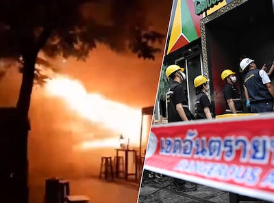 Beelden van gigantische steekvlam duiken op na cafébrand Bangkok
