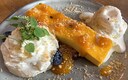 Bavarois mango-passievrucht.