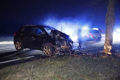 Gewonde na frontale botsing tegen boom in Oeffelt