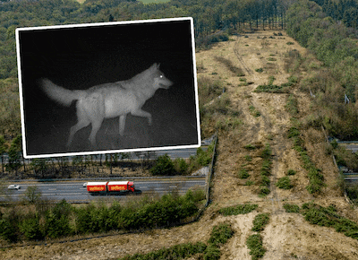 Wolven lopen over ecoduct boven A28 en dat leidt tot zorgen: ‘Gooi de brug een paar maanden dicht’