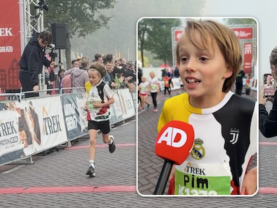 Viraal: miljoen mensen zien hoe Pim (7) glansrijk de Kids Run wint tijdens Singelloop Utrecht