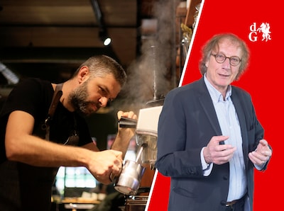 Baard, knotje, tattoos, tierende oogopslag: een barse barista