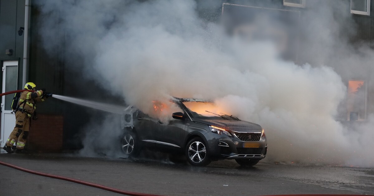 Man sluit garagedeur in Odiliapeel en ziet als hij zich omdraait dat zijn auto in brand staat