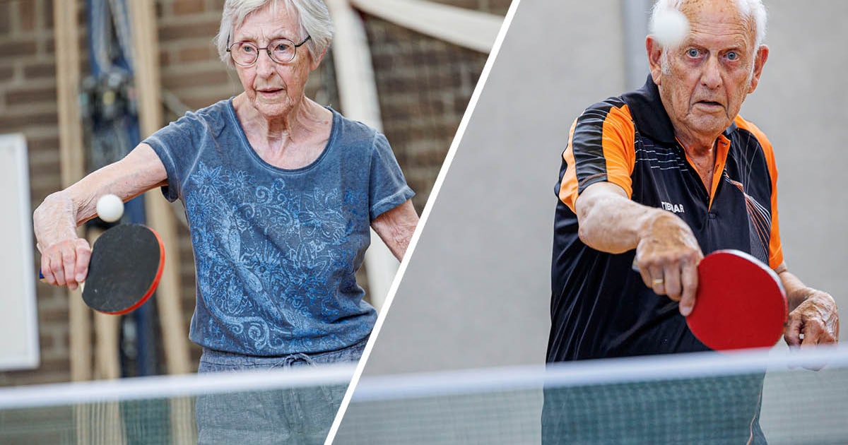 Fransje (91) uit Oldenzaal tafeltennist tegen Frans (89) uit Enschede: ‘Dit is de wedstrijd van het 
