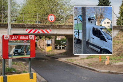 Ondanks zes nieuwe verkeersborden rijdt een bestelwagen zich wéér vast onder berucht tunneltje in Gent