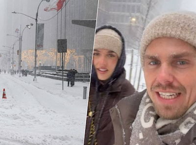 André Hazes en vriendin Noa gestrand in Amerika door winterstorm: ‘Echt niet normaal’