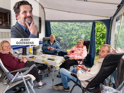 Jerry mag van zijn geloof niet meer naar de camping, al helemaal niet als het regent
