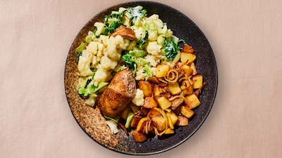 Wat Eten We Vandaag: Slavink met aardappel, gestoomde bloemkool en mascarponesaus