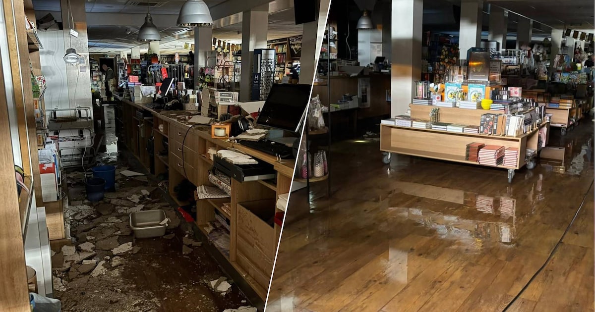 Ravage bij bekende boekhandel nadat bovenbuur de kraan bij cv open laat staan: ‘Het regende boven de