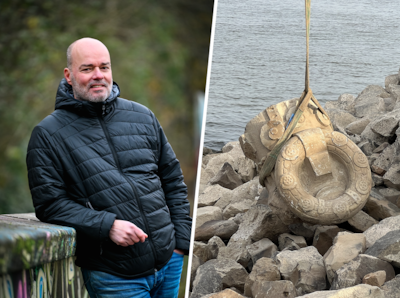 Henk doet bijzondere ontdekking in laagstaande Waal: ‘Hier ligt een stuk tastbare geschiedenis van h