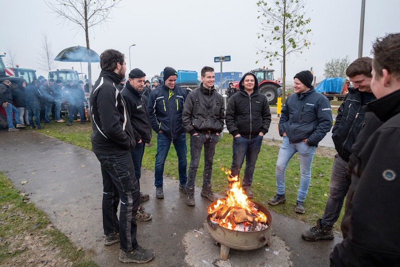 Boerenprotest bij het distributiecentrum van Lidl in Oosterhout.