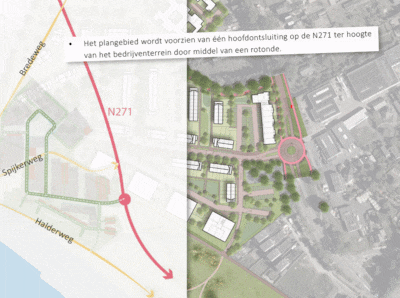 Inderdaad: dat is een rotonde. Maar die komt er dus niet. Al geeft Molenhoek de hoop nog niet op