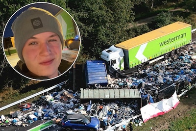 Chauffeur Jesse (21) blijft wonderwel ongedeerd bij zware crash vrachtwagens op N48: ‘Had veel erger kunnen aflopen’