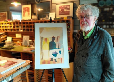 Litho van Hendrik Werkman te zien in Doesburg