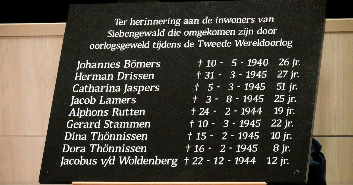 Oorlogsmonument onthuld op kerkhof Siebengewald